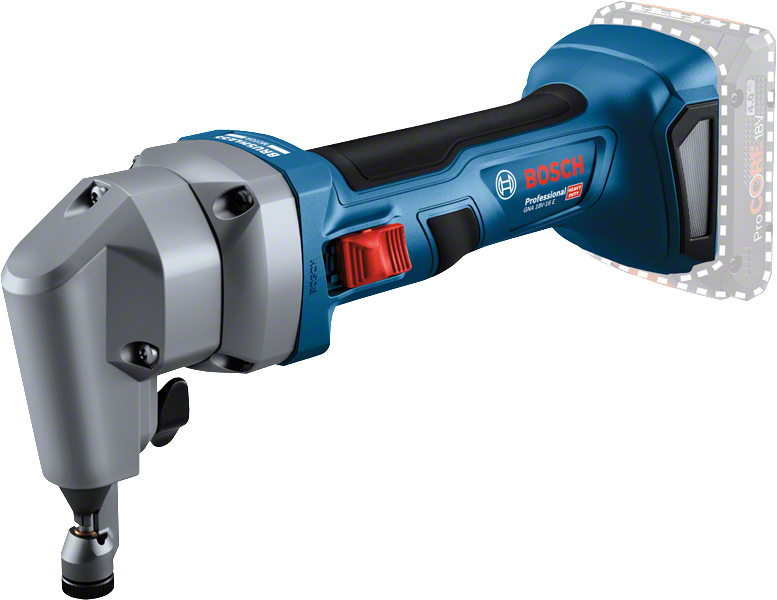 Roditrice a batteria Bosch GNA 18V-16 per il taglio della lamiera.