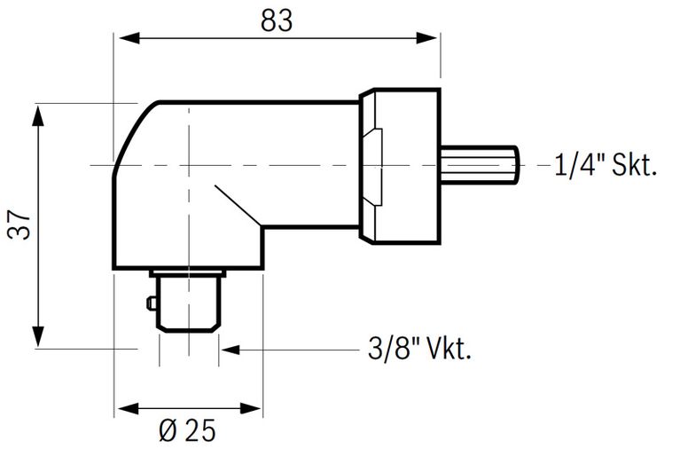 Testa angolare con attacco quadro da 3/8"