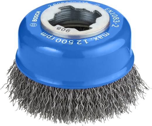 Spazzola a tazza Bosch PRO Metal Clean X-LOCK da 75 mm.
