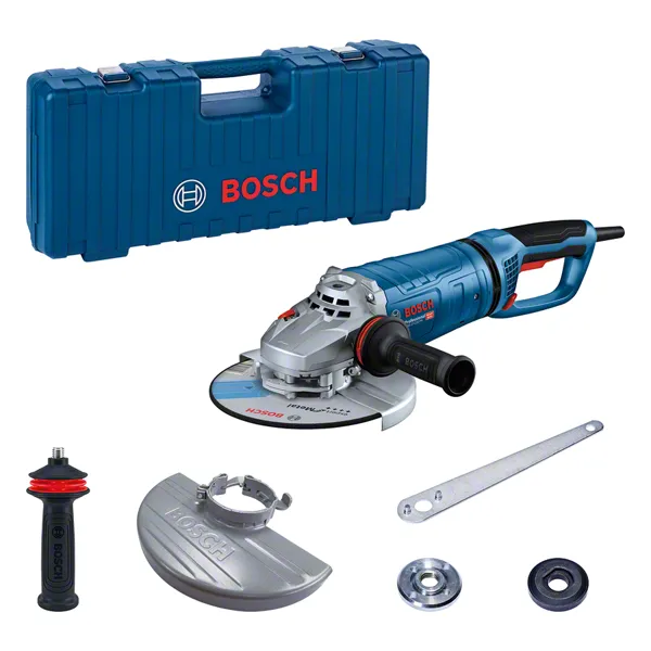 Smerigliatrice angolare Bosch GWS 27-230 con set di protezione senza chiave.