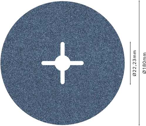 Disco abrasivo in fibra Bosch PRO R574 da 180 mm G60 per levigatura.