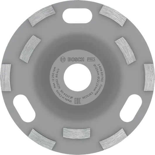 Testa di levigatura per calcestruzzo Bosch PRO da 125 mm per smerigliatrici angolari.