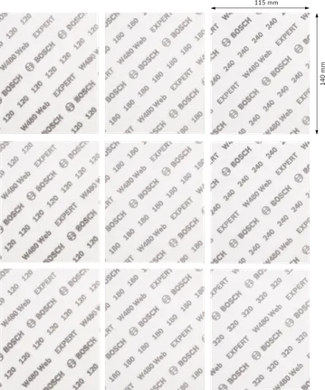 Set di fogli abrasivi Bosch EXPERT W480 115x140 mm, grane assortite.