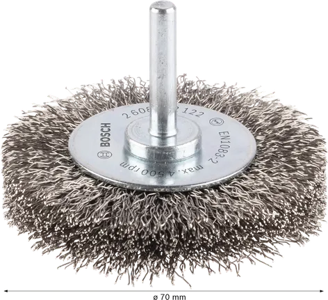 Spazzola metallica per pulizia Bosch PRO in acciaio inox, 70 mm.