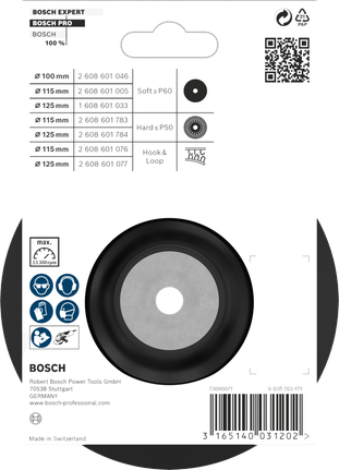 Platorello Bosch PRO morbido 115 mm M14 per smerigliatrici angolari.
