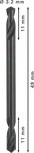 Punta da trapano Bosch PRO Metal HSS-G a doppia estremità da 3,2 mm.