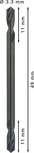 Punta da trapano Bosch PRO Metal HSS-G a doppia estremità da 3,3 mm.