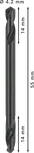 Punta da trapano elicoidale a doppia estremità Bosch PRO Metal HSS-G da 4,2 mm.