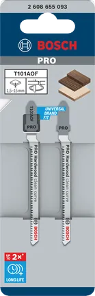 Lame per seghetto alternativo Bosch PRO Hardwood Clean Curve T101AOF, confezione da 2.