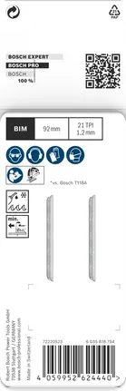 Lame per seghetto alternativo Bosch PRO Metal T121AFC 92 mm, 2 pezzi.