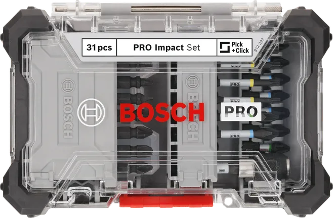 Set di punte per avvitatore a impulsi Bosch PRO da 31 pezzi.