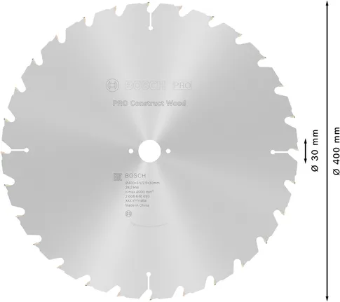 Lama per sega circolare Bosch PRO Construct Wood da 400 mm.