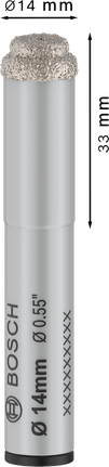 Punta da trapano a secco Bosch PRO Ceramic da 14 mm per piastrelle.