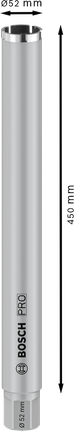 Fresa per tubi Bosch PRO a umido 52x450 mm per UNC da 1 1/4 di pollice.