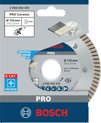 Disco diamantato Bosch PRO Ceramic 115×22,23 mm.