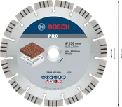 Disco abrasivo diamantato Bosch PRO 230 mm per muratura.
