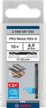 Confezione di punte da trapano Bosch PRO Metal HSS-G a doppia estremità da 4,9 mm.