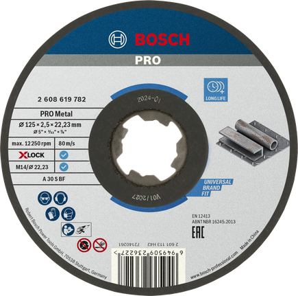 Disco da taglio Bosch PRO Metal X-Lock 125 x 2,5 mm.