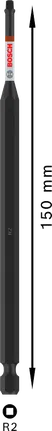 Punta a percussione Bosch PRO Robertson R2 150 mm per avvitamento.