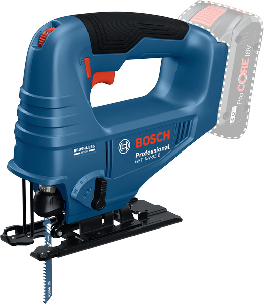 Seghetto alternativo a batteria Bosch GST 18V-95 B con batteria ProCORE.