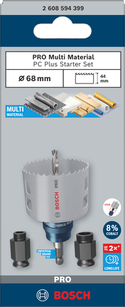 Bosch PRO Multi Material PC Plus Starter Set 68 mm 5 pezzi.