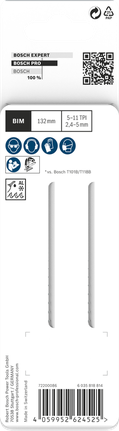 Lame per seghetto alternativo Bosch PRO Multi Material T345XF da 132 mm, 2 pezzi.