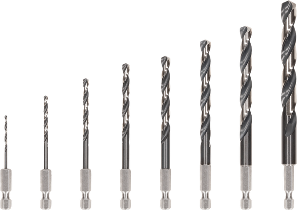 Set di punte elicoidali per trapano a percussione HSS-G Bosch PRO Metal, 8 pezzi.