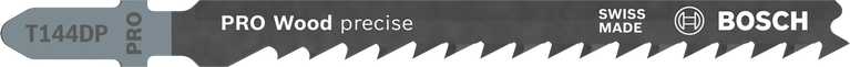Lama per seghetto alternativo Bosch PRO Wood precise T144DP per tagli netti del legno.