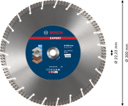 Disco da taglio diamantato multimateriale Bosch EXPERT da 300 mm.