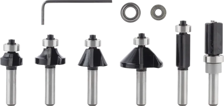 Set di 6 punte per fresatrice Bosch PRO per rifinitura e bordatura.