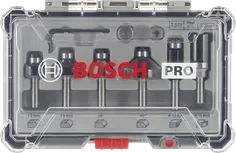 Set di 6 punte per fresatrice Bosch PRO per rifinitura e bordatura.