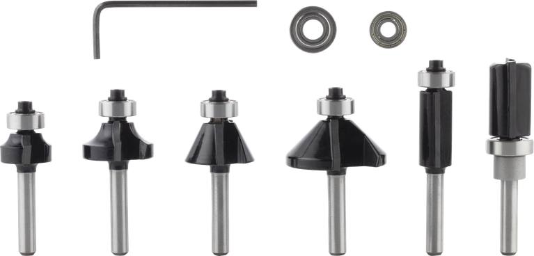 Set di 6 punte per fresatrice Bosch PRO per rifinitura e bordatura.
