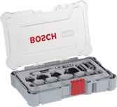 Set di 6 punte per fresatrice Bosch PRO per rifinitura e bordatura, in custodia.