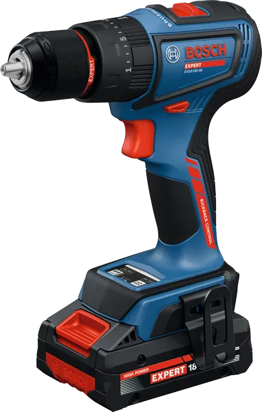Trapano avvitatore a batteria Bosch EXSB18V-90 con batteria da 4 Ah.