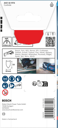 Dito di levigatura Bosch EXPERT AVZ 32 RT4 32×53 mm.