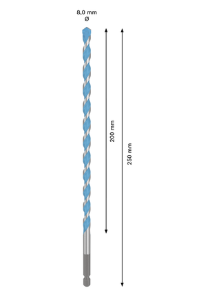 Punta da trapano multiuso Bosch EXPERT HEX-9 8x250mm.