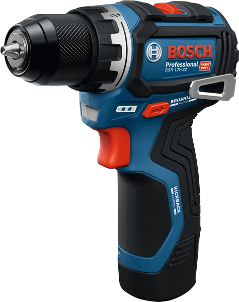 Trapano avvitatore a batteria Bosch GSR 12V-32 con motore brushless.