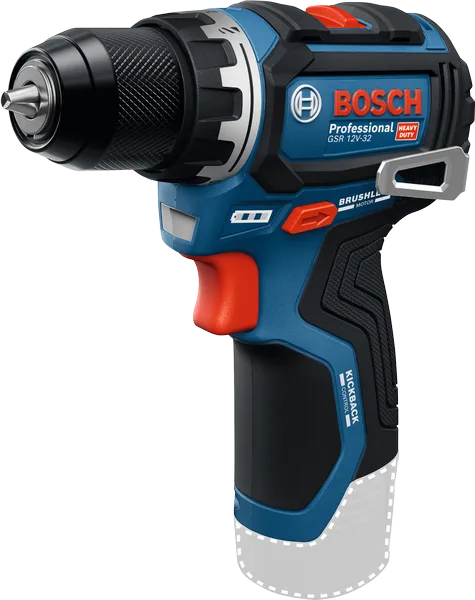 Trapano avvitatore a batteria Bosch GSR 12V-32 con motore brushless.