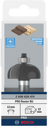 Fresa per fresatrice Bosch PRO conica da 12 mm.