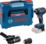 Set trapano avvitatore a batteria Bosch EXSR18V-90FC con valigetta.