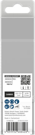 Confezione di lame in metallo duro Bosch EXPERT S955HHC a spessore medio per metalli resistenti.