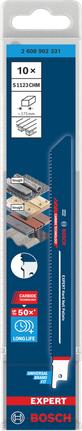 Lame per sega in metallo duro Bosch EXPERT Hard Nail Pallets S1123CHM, confezione da 10 pezzi.