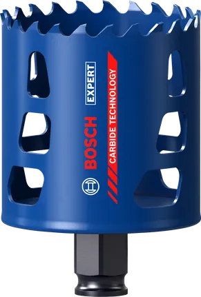 Sega a tazza Bosch EXPERT Multi Material da 64 mm con denti in metallo duro.