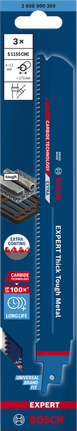 Lama per sega alternativa Bosch EXPERT Thick Tough Metal S1155CHC in 3 pezzi.