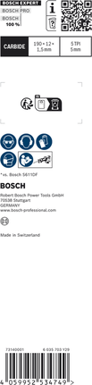 Lama per sega alternativa Bosch EXPERT Multi Material curve S715LHM.