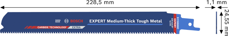 Lama in metallo duro Bosch EXPERT di medio spessore.