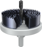 Set di seghe a tazza con albero per legno e cartongesso Bosch da 26–51 mm.