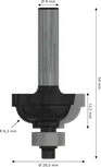 Punta per fresa Bosch PRO Classical Cove R 6.3 con gambo da 8 mm.