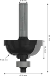 Punta per fresa Bosch PRO Classical Cove R 9.5 gambo 8 mm.