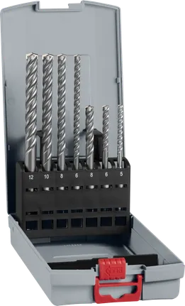 Set di punte per trapano a percussione Bosch PRO SDS plus-5X, 7 pezzi, in valigetta.